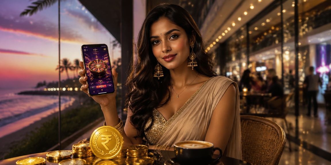 User playing live casino games on a mobile device while relaxing on Goa beach